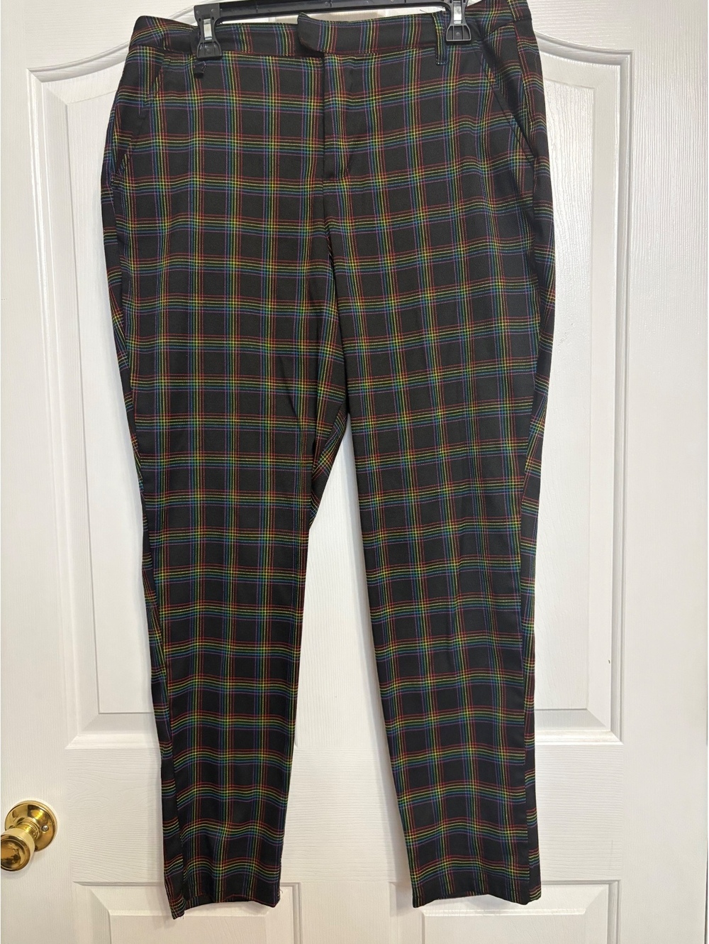 Hot Topic Black Multi-color Plaid Pants